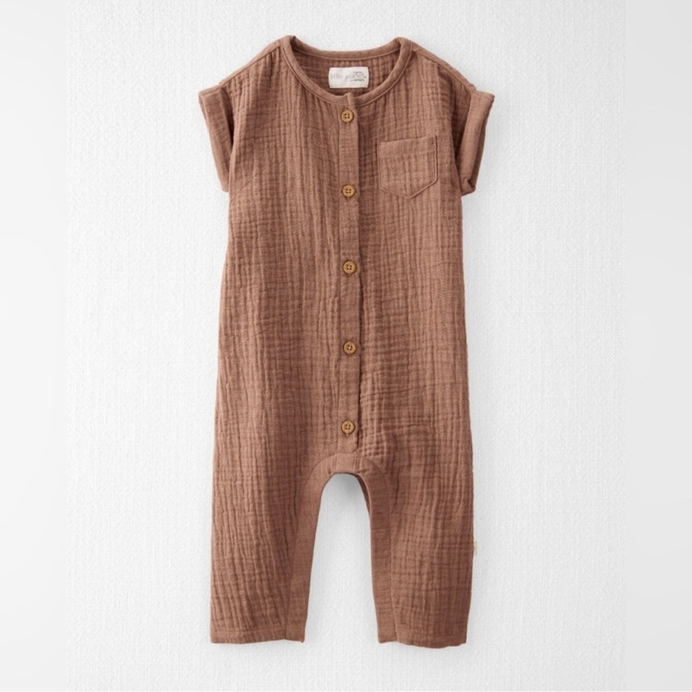 Little Planet by Carter's Baby Organic Cotton Gauze Button Front Jumpsuit